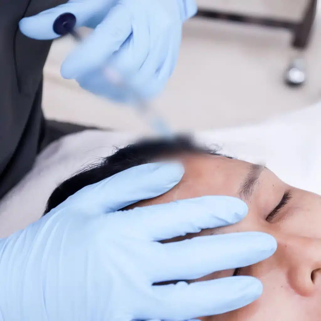 ขั้นตอนที่สาม การฉีดฟิลเลอร์หน้าผาก